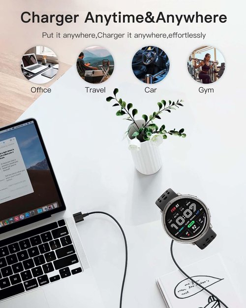 Charger Cable for Amazfit Active 2/Amazfit Active 2 Square,Replacement Magnetic Charging Cable for Amazfit Active 2 Square/Amazfit Active 2, Magnetic Fast Charging,3.3ft