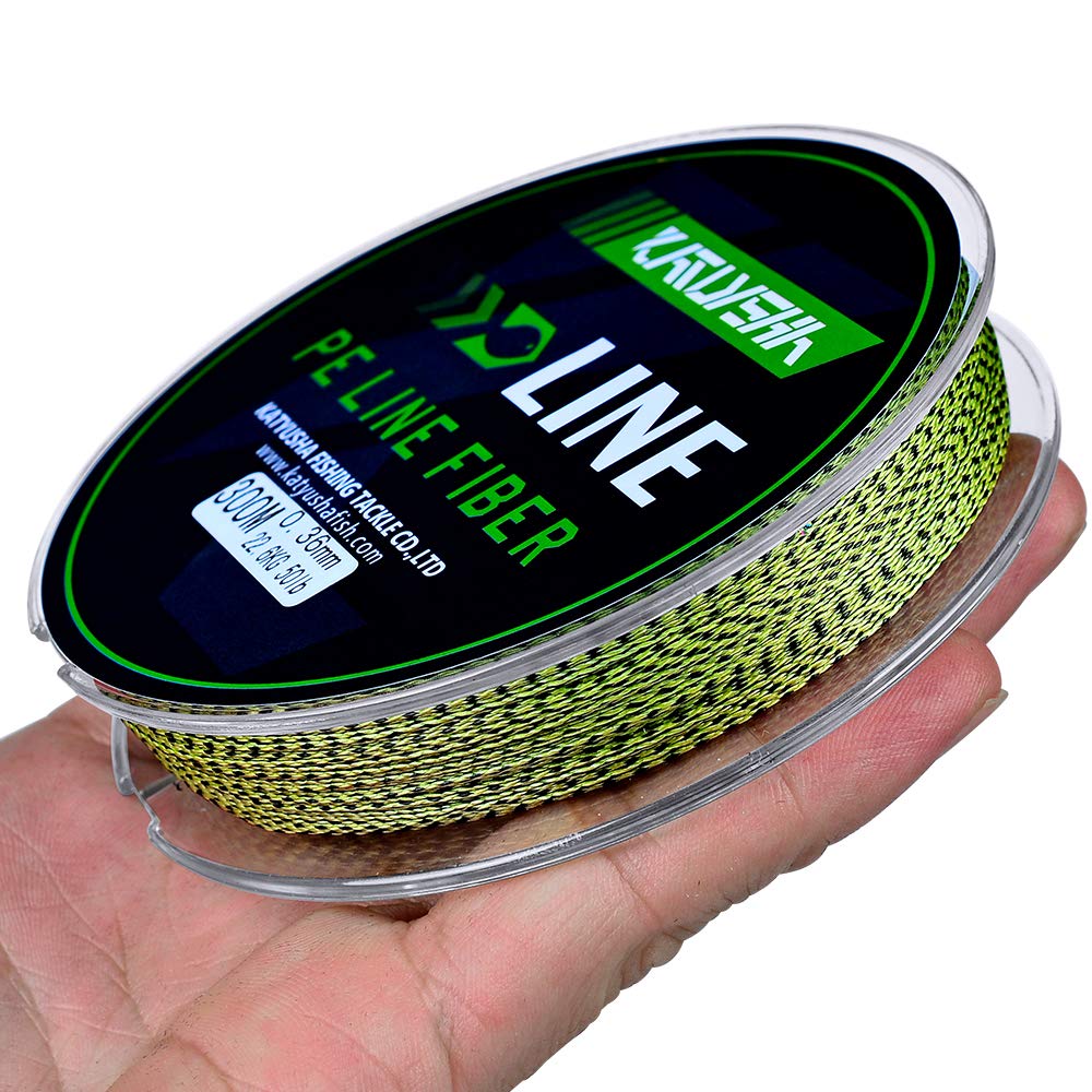 KATUYSHA Braided Fishing Line, Abrasion Resistant Zero Stretch Braided Lines 4 Strands Super Strong Superline 8Lb Test 328 Yards