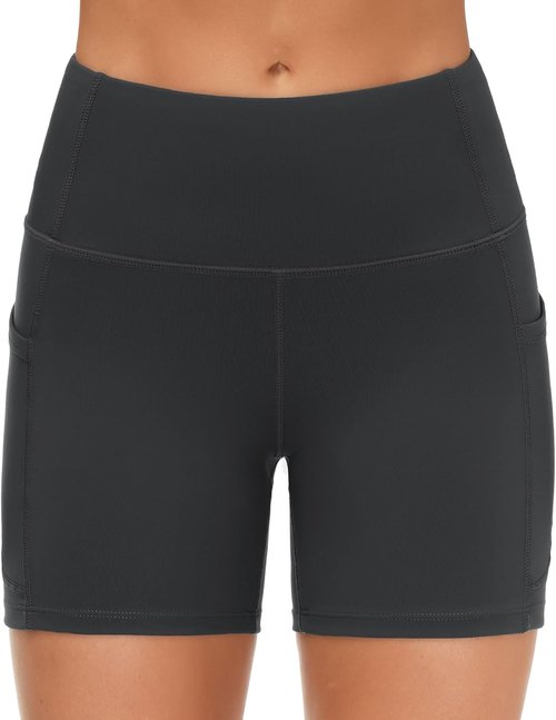 Dragon Fit Women's High Waist Workout Shorts - Stretch Tummy Control with 2 Side Pockets | Perfect for Gym, Yoga, Running