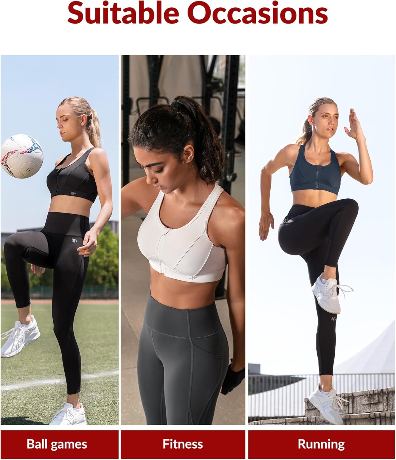 Yvette Zip Front Sports Bra - High Impact Plus Size Sports Bra for Women | Ideal for Fitness & Running