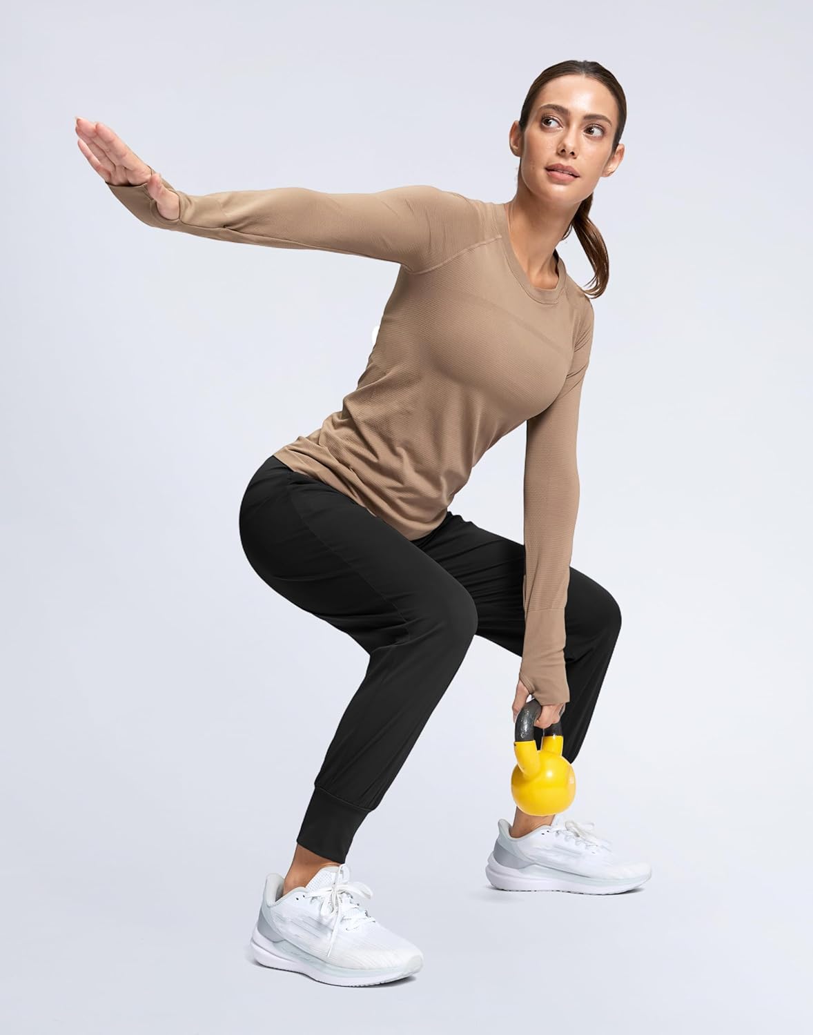 SANTINY Women's Joggers - Lightweight High Waisted Athletic Pants with Pockets for Yoga & Travel