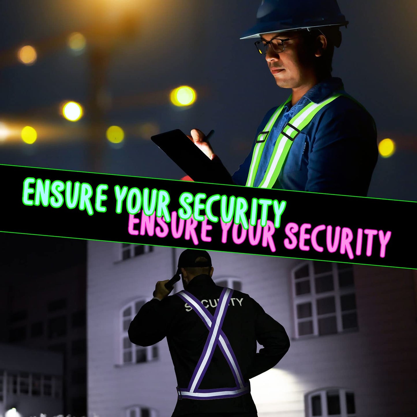 Macarrie 30 Pack Reflective Running Vest High Visibility Safety Vests, Lightweight Adjustable Elastic Reflective Gear for Night Running Jogging Cycling Walking Hiking Dog Walking Men Women Bulk Pack