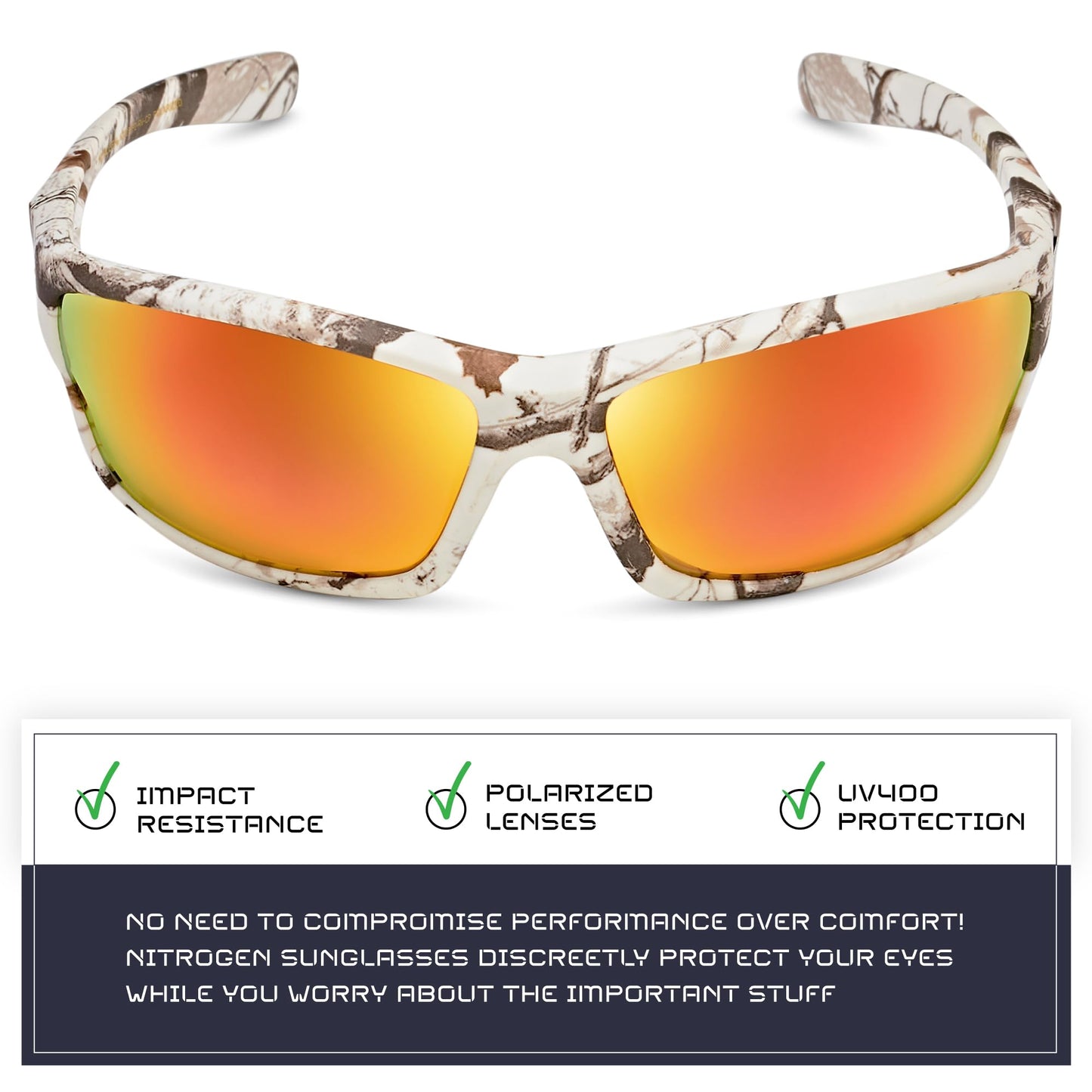 Nitrogen Polarized Wrap Around Sport Sunglasses for Men Women UV400 Driving Fishing Running Sun Glasses