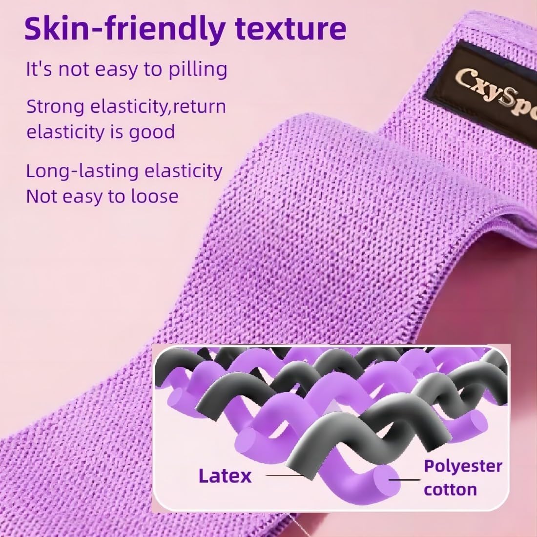CxySpcoy 4 Levels Booty Resistance Bands Upgrade for Hips & Thigh Glutes, Pilates, Leg Butt Stretch Upgrade for Women and Men Elastic Fabric Set Working Out