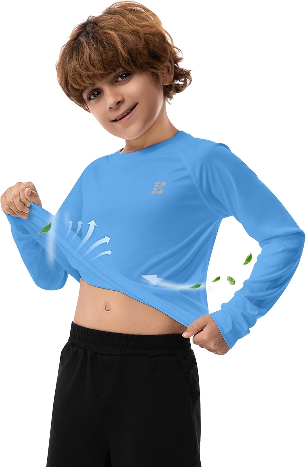 Skiennix UPF 50+ Boys Swim Shirt - Long Sleeve Rash Guard for UV Sun Protection | Ideal for Beach & Water Activities