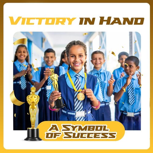 Bedwina Gold Trophy Awards - Pack of 36 Bulk Golden Statues for Winners & Appreciation Gifts