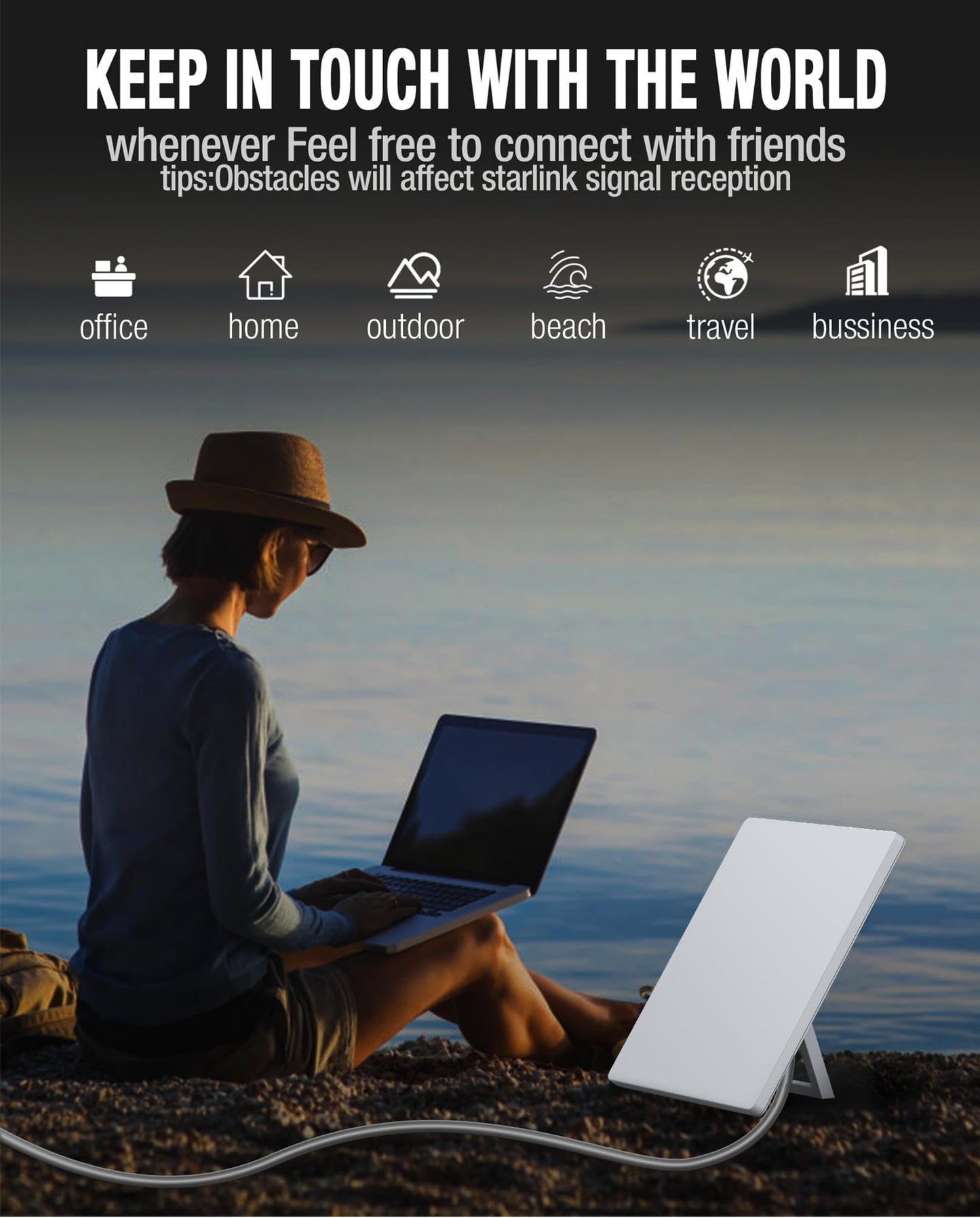 ALIENSX DC Power Cable for Starlink Mini, Reliable Replacement Cord for Starlink Mini Cable Extension Outdoor Accessories Waterproof, Gray (46M/150FT)