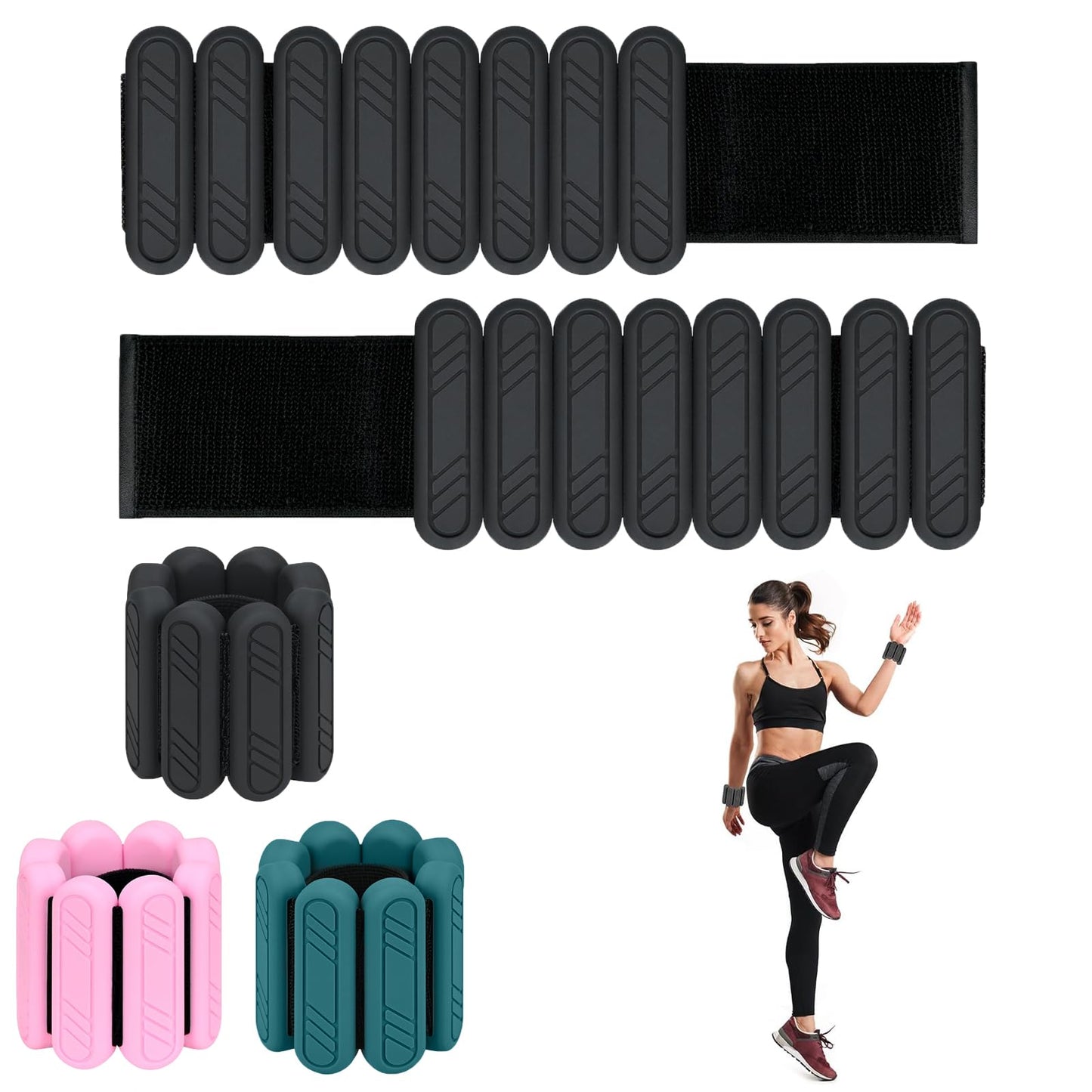 VROROPX Ankle Weights for Women, Wrist Weights with Breathable & Comfortable Silicone Rubber Design, Adjustable Ankle Weights for Strength Training