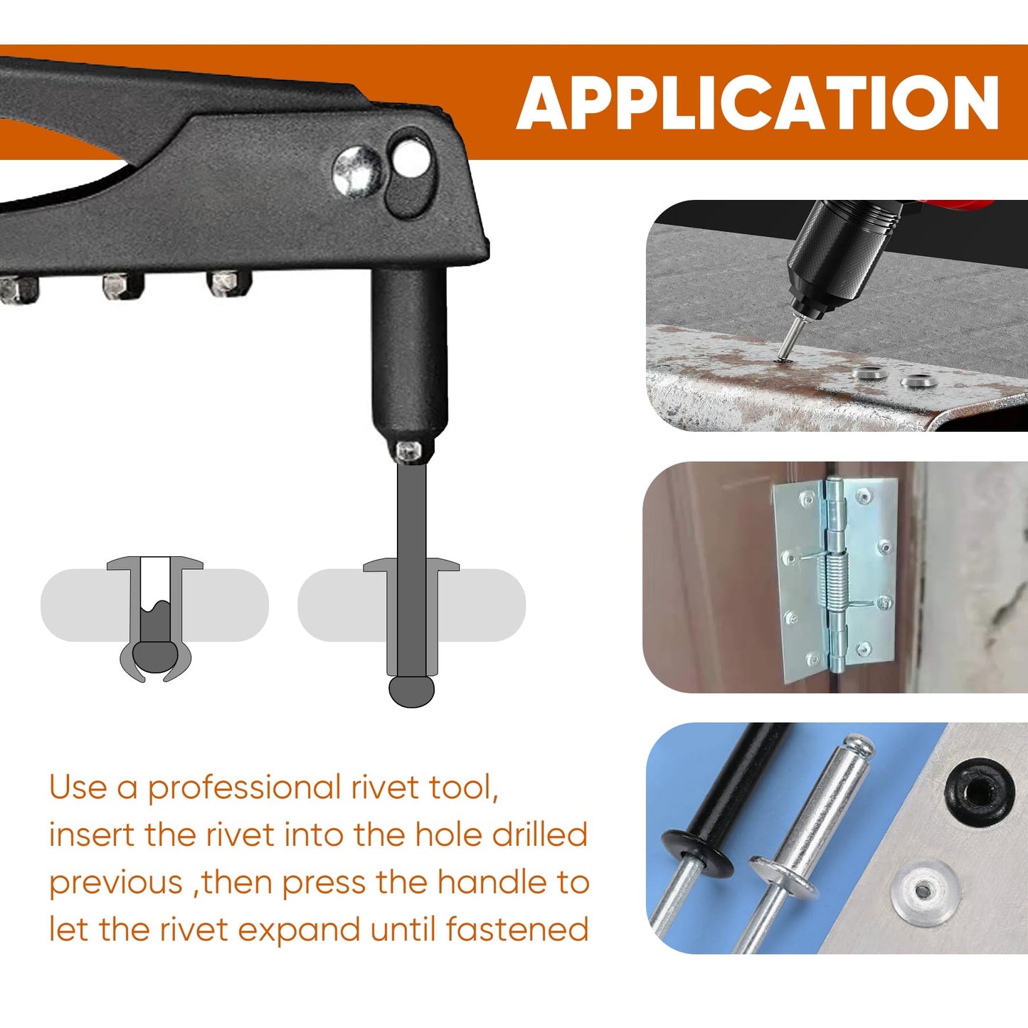 ALLCLEAN 110 Pcs 3/16" x 1" Aluminum Blind Rivets,4.8 x 25mm Pop Rivets,Aluminum Grip and Steel Mandrel