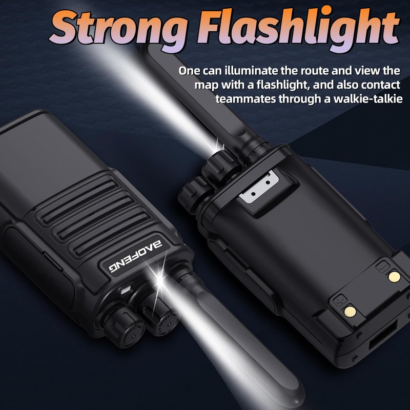 Rechargeable Walkie Talkies Long Range for Adults,FRS Radio Waki Taki Baofeng Radios Walkie-Talkie Two Way Radio USB-C 1500mAh Battery Flashlight VOX for Hiking Camping Trip Cruise (2 Pack)