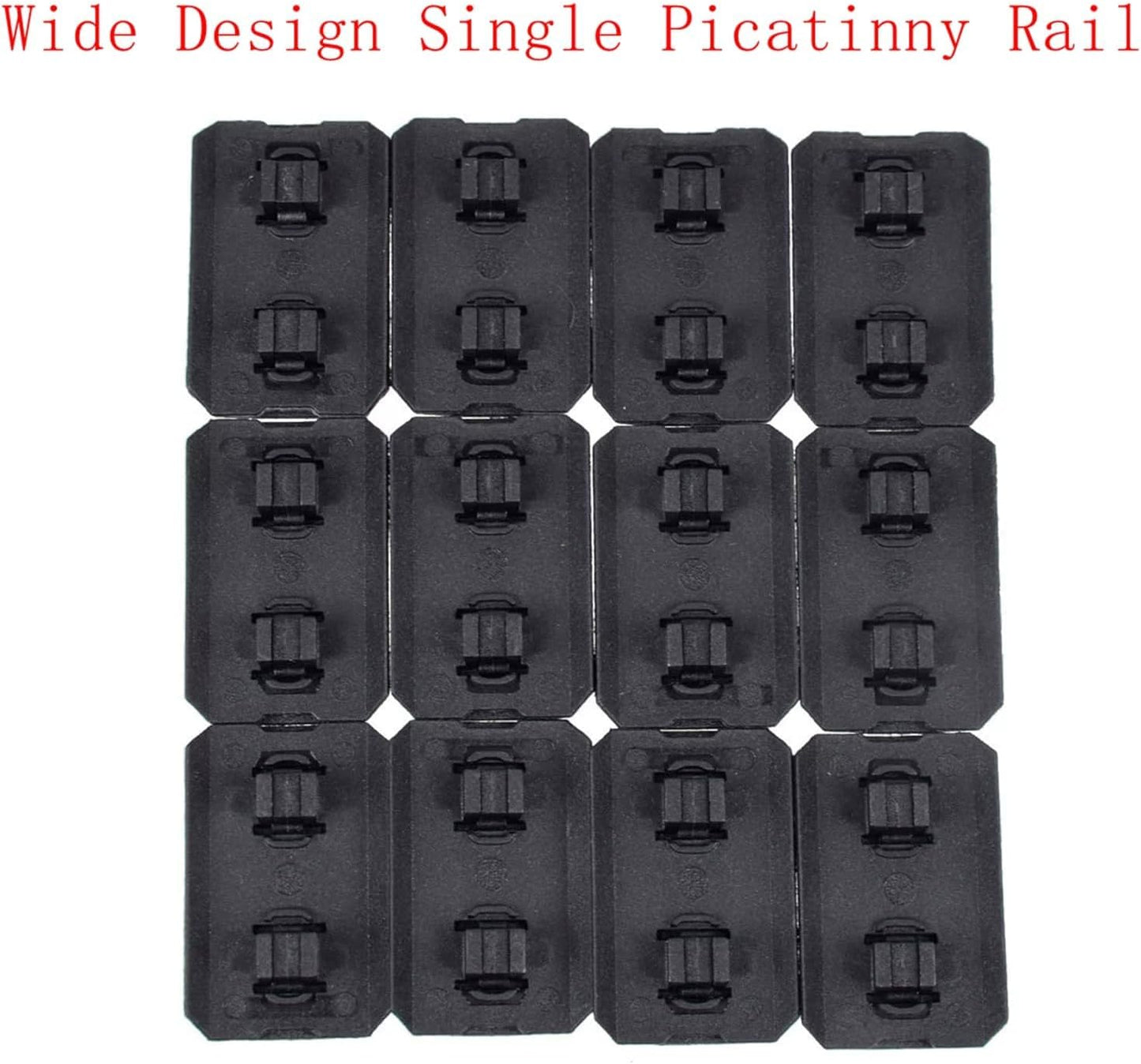 Picatinny Rail 12-Pack | Durable Polymer M-Rail System in Sleek Black Finish