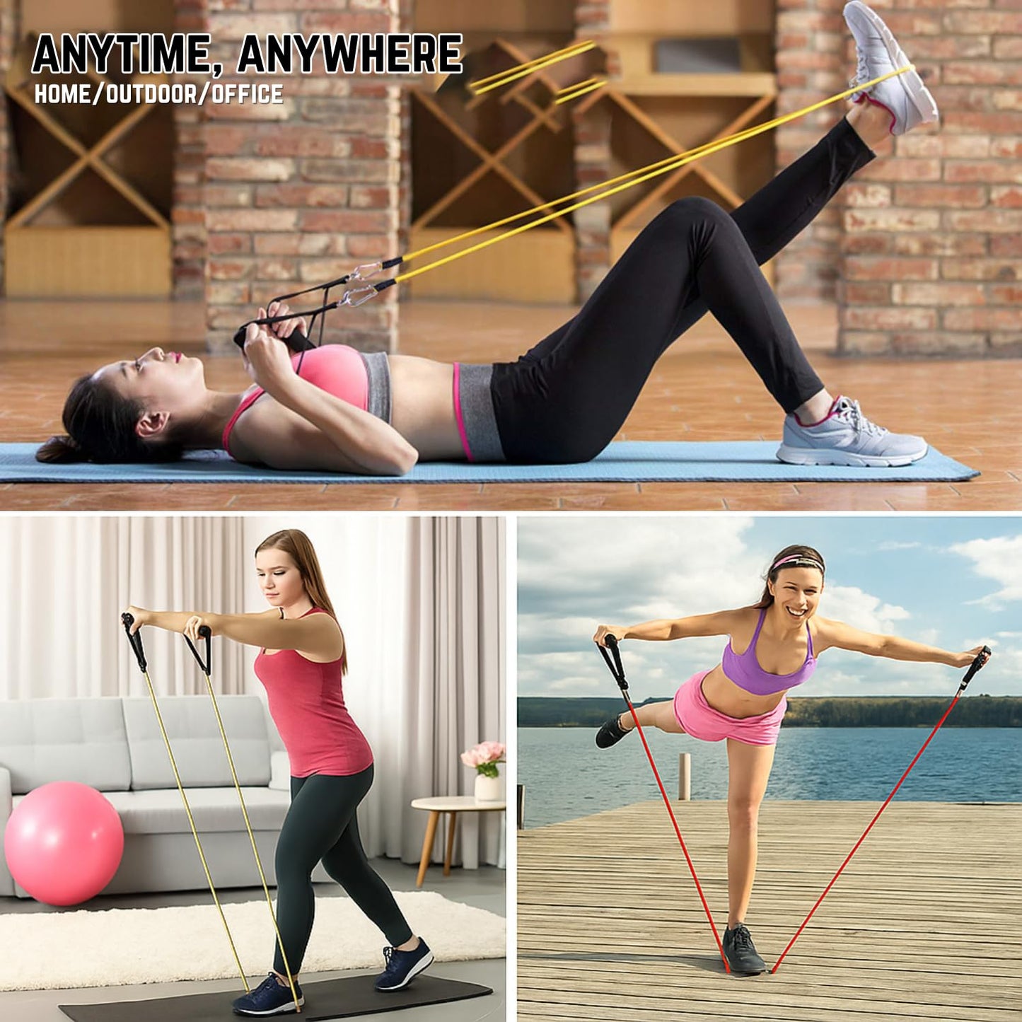 Pull Up Bands & Resistance Band Set – Ideal for Men & Women, Perfect Pull Up Assistance Bands, Strength Training, Workout, Body Stretching, Physical Therapy, Muscle Training
