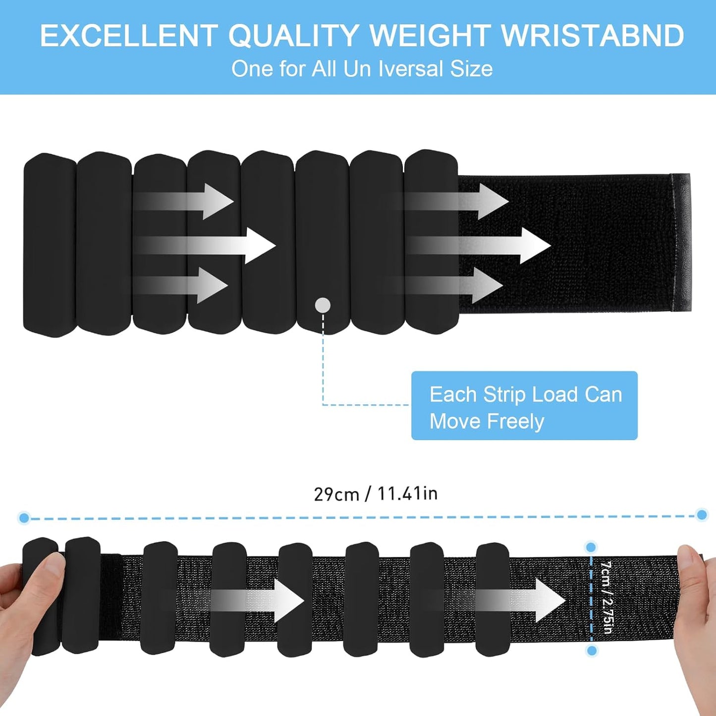Skiennix Wrist Weights Set - Adjustable Arm & Leg Weights for Walking, Yoga, Gym | 2lb