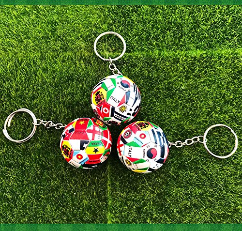Hefeilzmy Soccer Ball Key Chain - 1.6" ABS Ball, Team World Cup Gift (Variation 3)