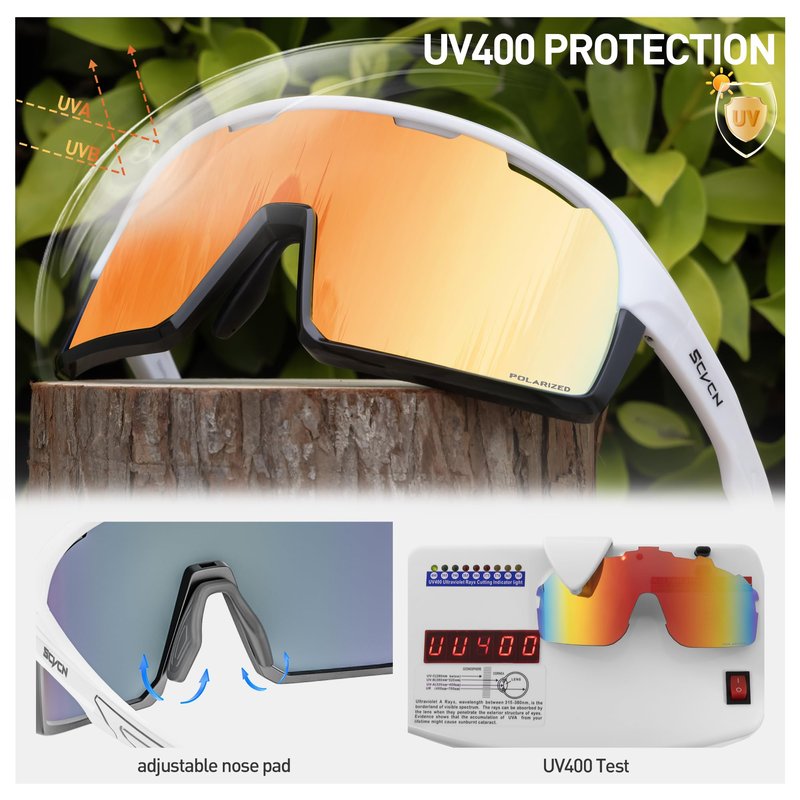 SCVCN Polarized Cycling Glasses Sports Sunglasses Men Women MTB Bicycle UV400 Protection Running Mountain Bike Baseball Biking Goggles Riding BMX Fishing Running Riding Golf Driving Softball 504