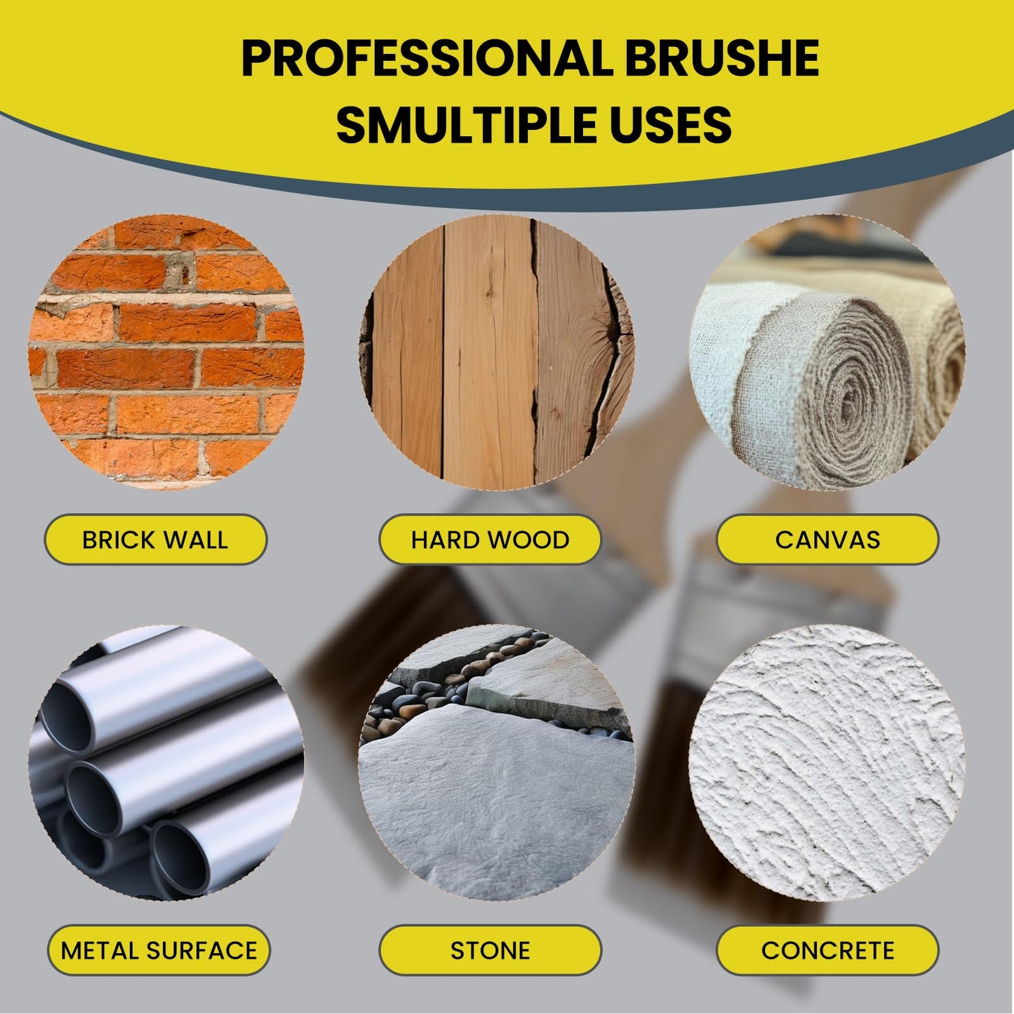 Mister Rui Paint Brush Set with Comb, 2" & 2.5" Angled Sash Brushes, Paint Brush Cleaner Tool, Commercial Grade for Trim, Cabinets & Rollers