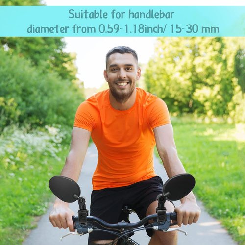Hestya 2 Pcs Bike Mirrors - 360° Adjustable Rotatable Handlebar Mirrors for Safe Cycling | Shockproof Acrylic