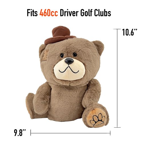 Bear Golf Driver Headcover - Funny Animal Plush Golf Club Cover, Premium Protection, for Men & Women Golfers