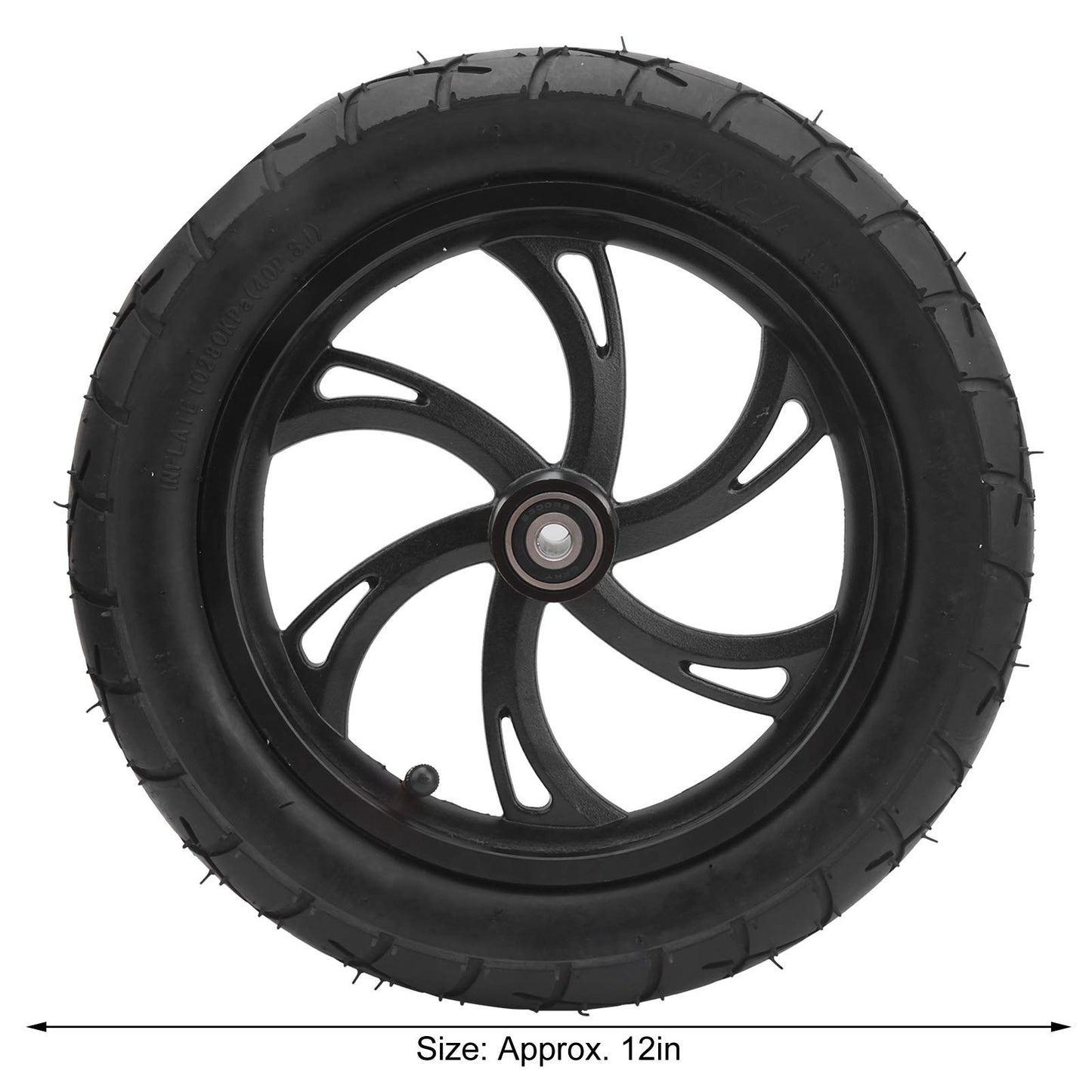 12in Electric Scooter Wheel, Scooter Tire with Wheel Hub Rubber Tyre Replacement 12 1/2X2 1/4