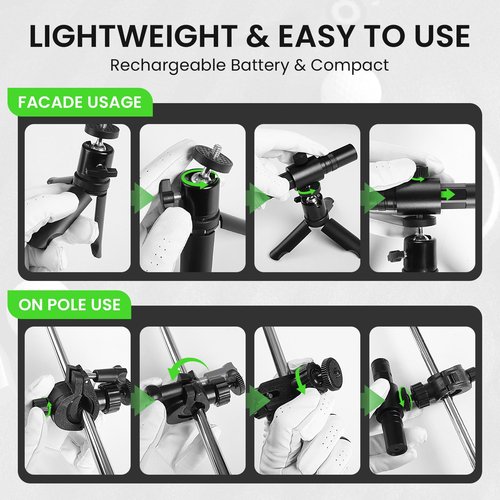 FINGER TEN Golf Laser Training Aid Target Alignment Tool for Indoor & Outdoor, Green Line Clear Visibility Putting Path Device with Two Models, Lightweight Swing Plane Corrector for Men Women (Black)