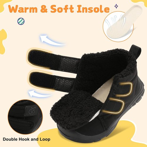 LeIsfIt Toddler Boots - Cozy Plush Lining Winter Shoes for Girls & Boys | Warm Faux Fur Booties