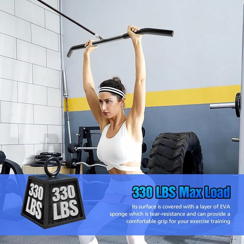 LAT Pulldown Bar Attachment - Non-Slip Handle for Strength Training | 39-Inch Gym Cable Machine Accessory