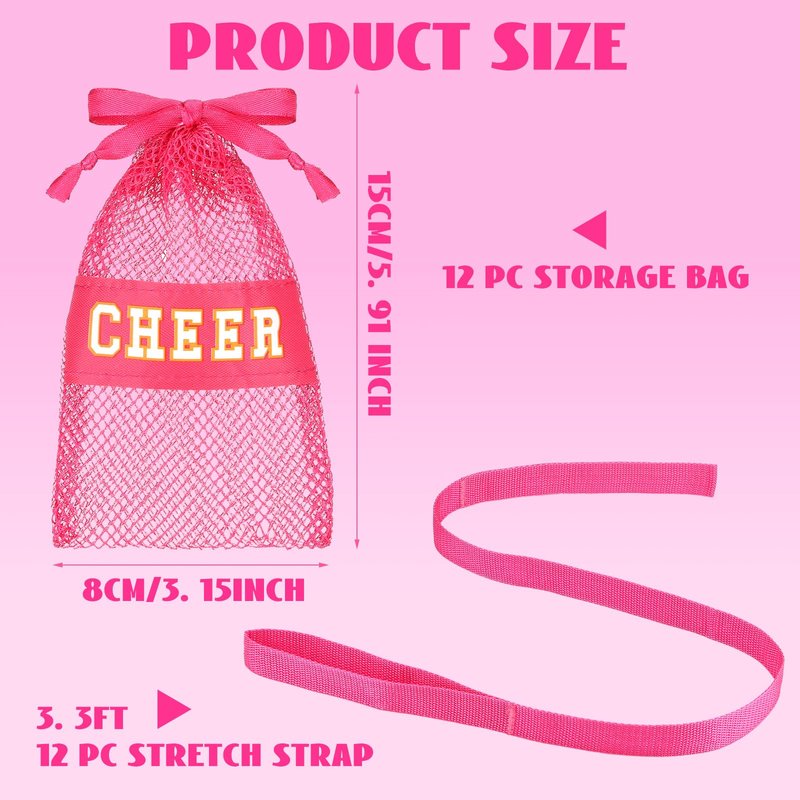 Simgoing 12 Set Stretching Strap Cheerleader Gifts Bulk for Team Stretching Bands Improved Flexibility Elastic Stretch Band for Pilates Flexibility Exercise and Gymnastics