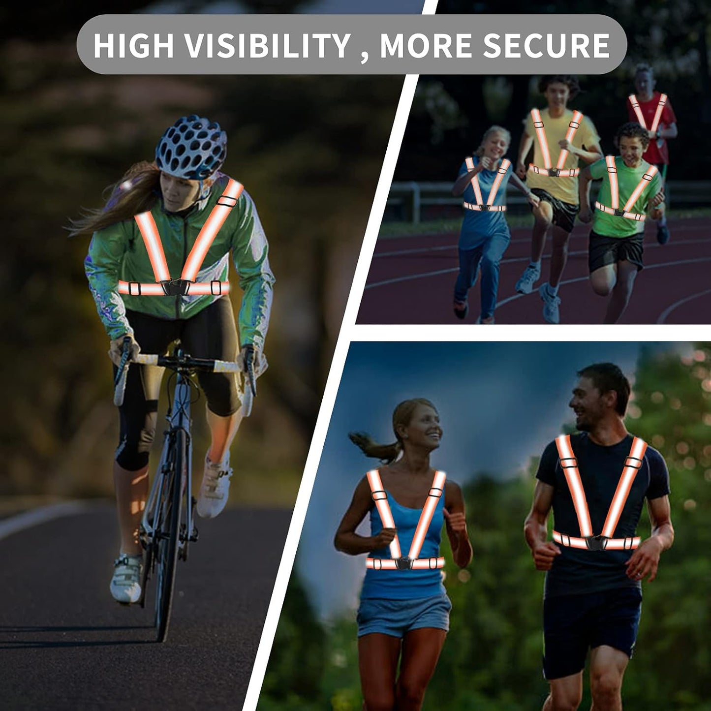 Skiennix Reflective Running Vest - High Visibility Safety Straps for Enhanced Visibility | Lightweight Design