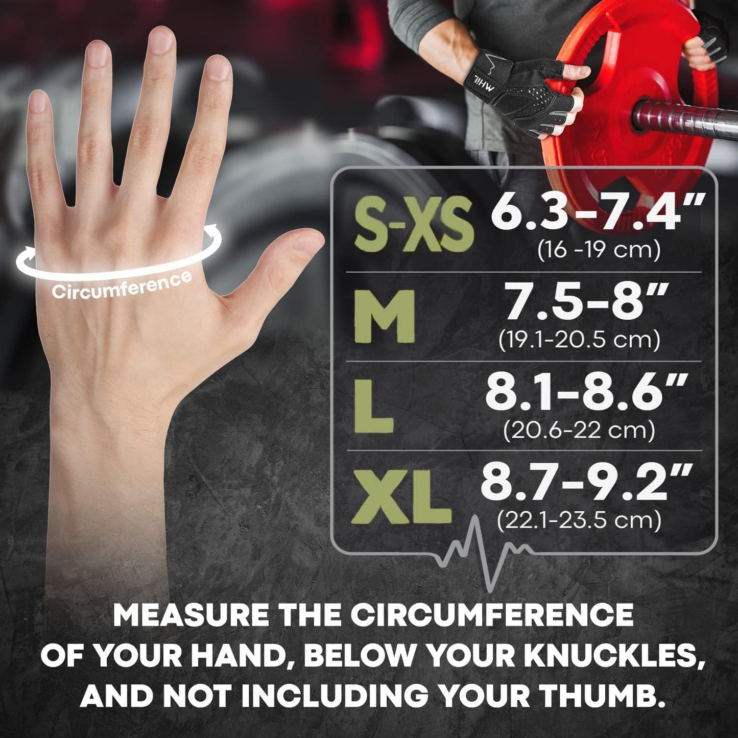 MhIL Workout Gloves for Men - Comfortable Gym Gloves with Enhanced Grip & Wrist Support for Weight Lifting