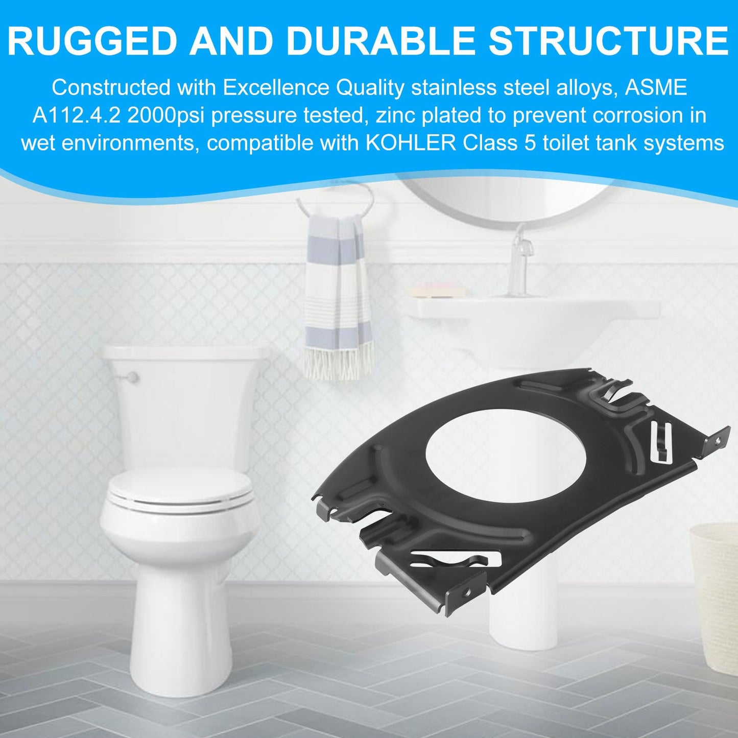 Toilet Tank Fastener Plate Replacement for KOHLER 1014065 Tank Plate, Kohler Toilet Tank Accessories - Heavy Duty Packaging - Millimeter Tolerances