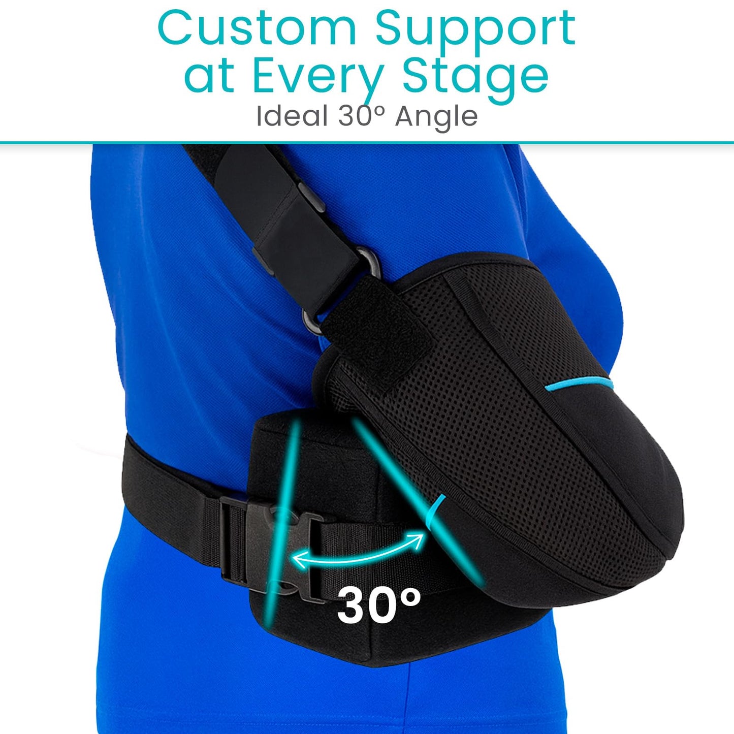 Vive Shoulder Sling with Abduction Pillow - Rotator Cuff Sling and Shoulder Immobilizer - Pain Relief After Surgery, Sublexion, Dislocated or Broken Arm - Adjustable Support with Exercise Ball (Small)