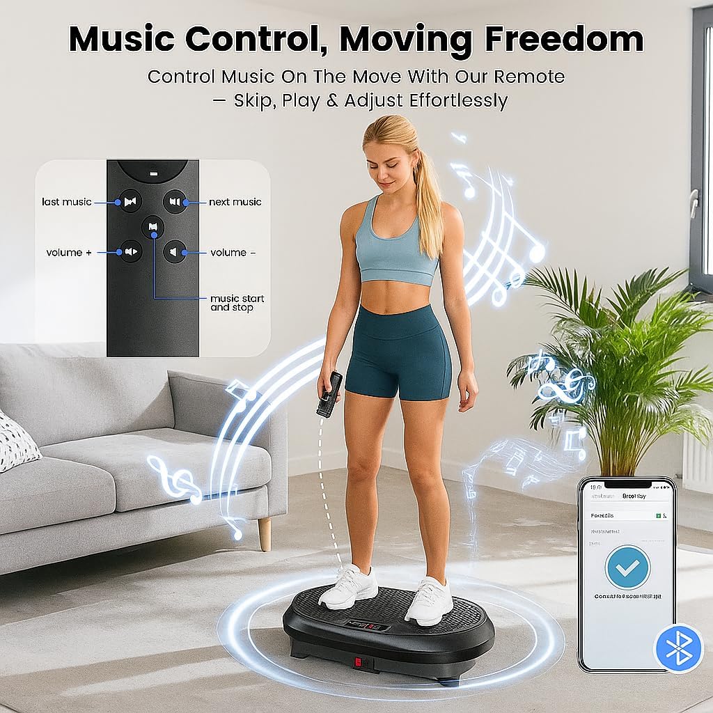 Skiennix Vibration Plate - Full Body Shaker for Lymphatic Drainage | Bluetooth Fitness Platform