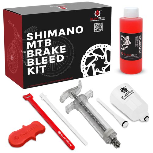 BleedZone for Shimano Brakes Bleed Kit, Bike Hydraulic Brake Kit with 120ml Mineral Oil and Pro Syringe - Fits with Shimano Bike, Mountain Bikes