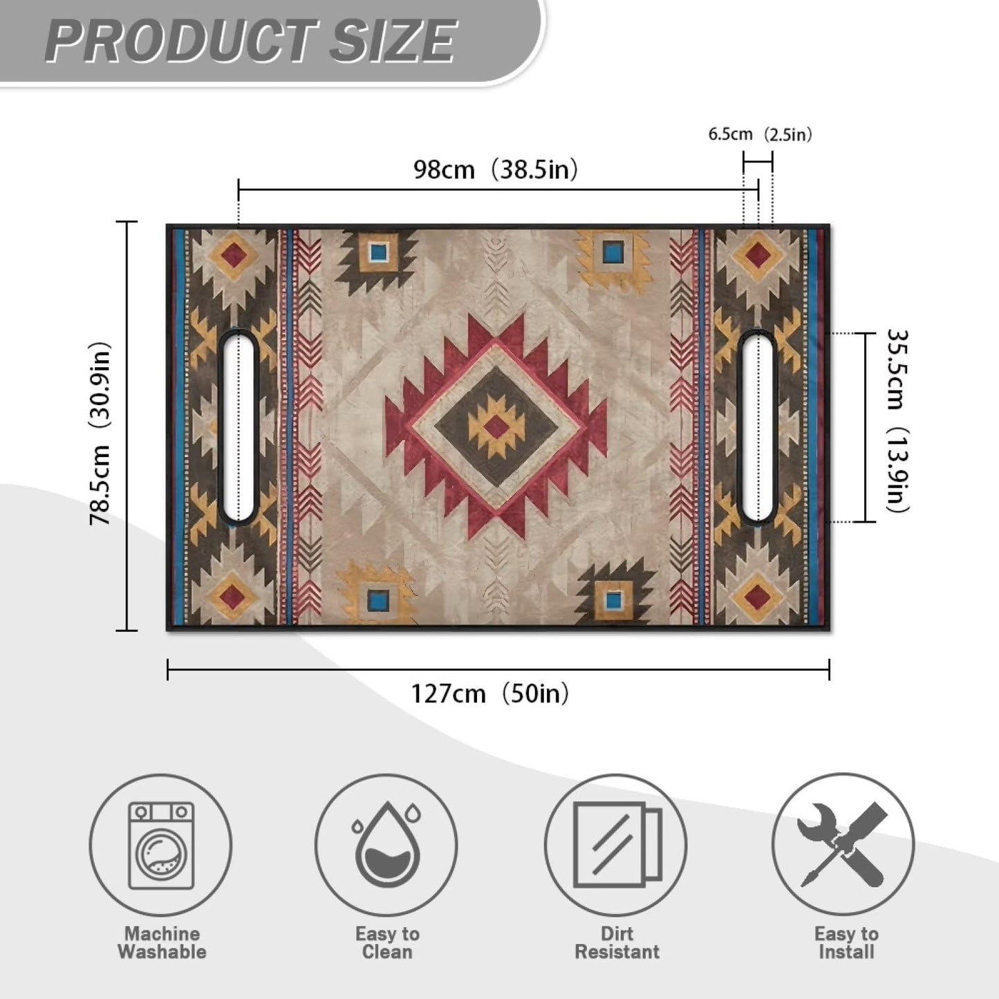 Panskyllis Aztec Tribal Golf Cart Seat Blanket Soft Breathable Golf Cart Accessories Stain Resistant Durable EZGO Golf Cart Seat Cover with Holes