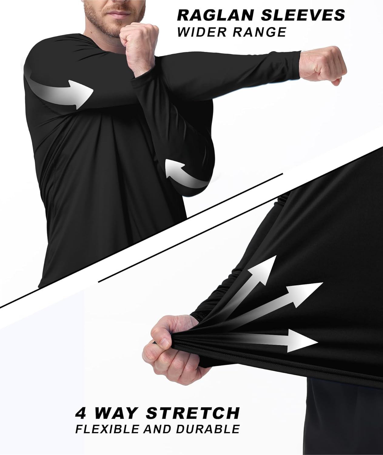 ZITY Men's Long Sleeve UV Protection Shirt - Lightweight UPF 50+ Rash Guard for Fishing & Hiking