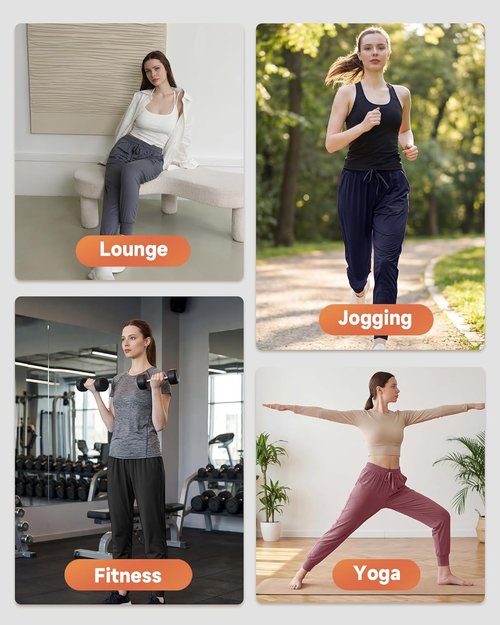 GAYHAY Women's Joggers with Pockets - Lightweight Sweatpants for Yoga, Lounge & Athletic Workouts