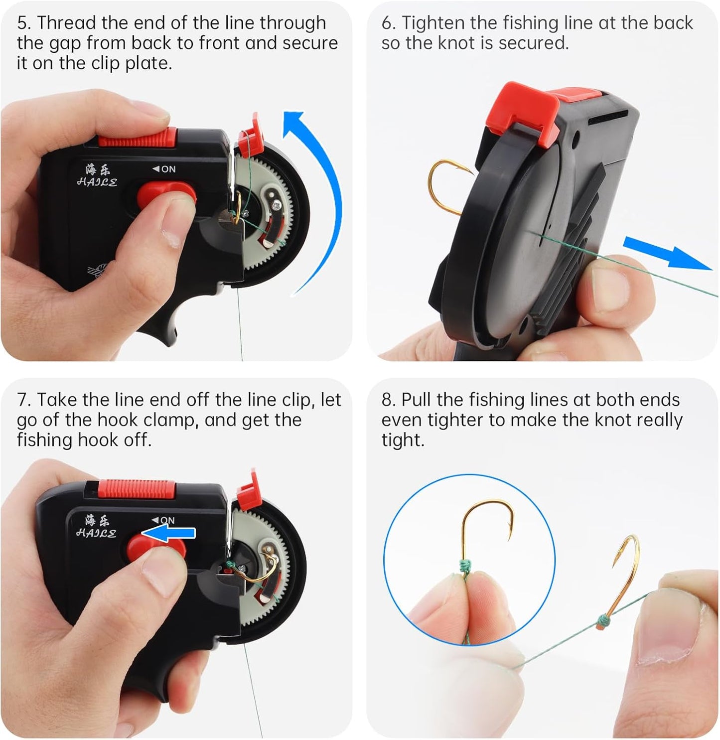 OriGlam Electric Fishing Hook Tyer Machine - Fast Automatic Knot Tying Device for Anglers