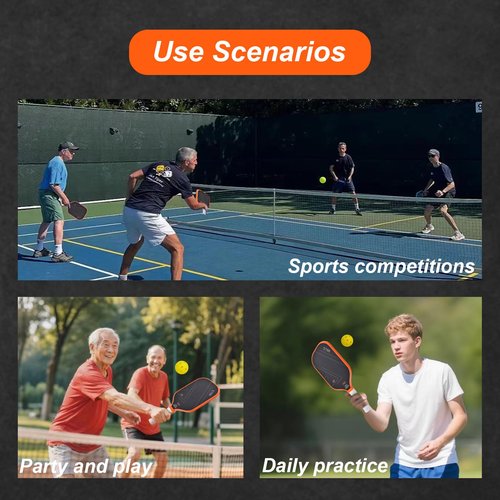 Aurive Carbon Fiber Pickleball Paddles 1-8.0oz Ultra-Light with Teflon Coating for Ultimate Spin & 16mm Silent Core | Indoor/Outdoor Tournament & Practice | Adult Players