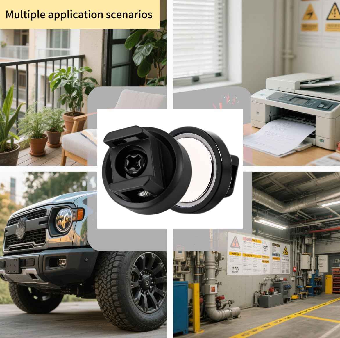 12Pcs Magnetic Cable Zip Tie Mounts with Duty Zip | Multipurpose Magnetic Cable Holder for Cable Management | Includes Adhesive Tabs for Non-metal Surfaces, Suitable for Walls, Tables and Cars