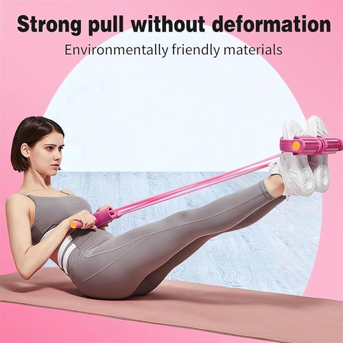 21 Fitness Resistance Bands - 4 Tube Pedal Ankle Puller for Effective Leg Stretching | 2023 Sit-Up Exercise Equipment