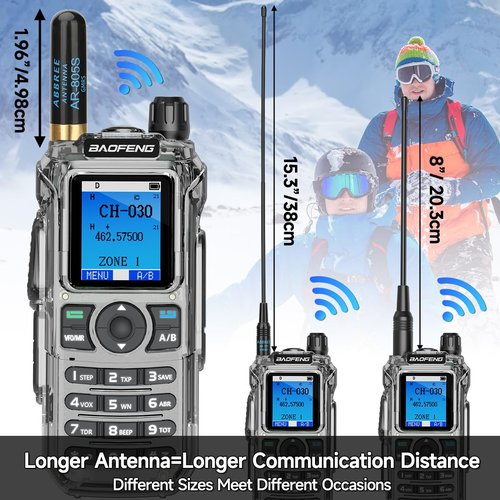 BAOFENG GMRS Handheld Radio Ham Radio Long Range Rechargeable Walkie Talkies GM21 APP Programming,NOAA Weather Receiver GM-15 PRO Two Way Radios with USB-C Charger for Survival Gear Hunting,2 Pack