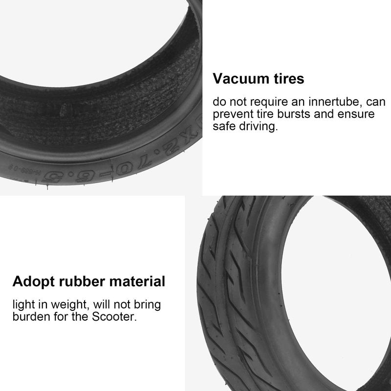 Scooter Vacuum Tire, 10x2.70‑6.5 Electric Scooter Tyre Cover Tire Rubber Vacuum Outer Tire Replacement Fit for Balance Scooter 10 Inch Vacuum Rubber Wheel
