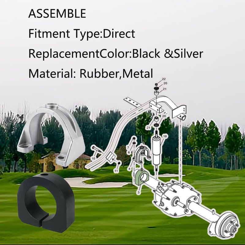 2Pack (72037-G01 72117-G01) Rear Spring ISO Mount Cap/Rubber Bushing,Compatible with EZGO TXT Gas Golf Cart 1994-2008 Driver Passenger Side