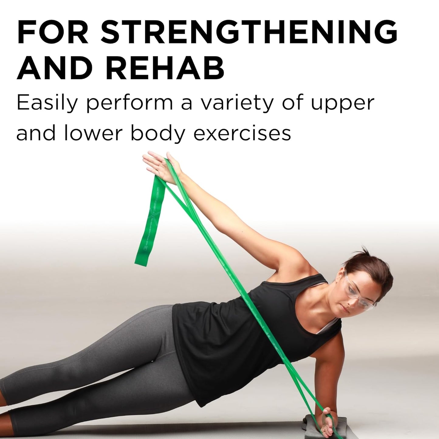 TheraBand CLX Resistance Band - 5-Foot Heavy Green Non-Latex Elastic Band for Exercise & Rehab