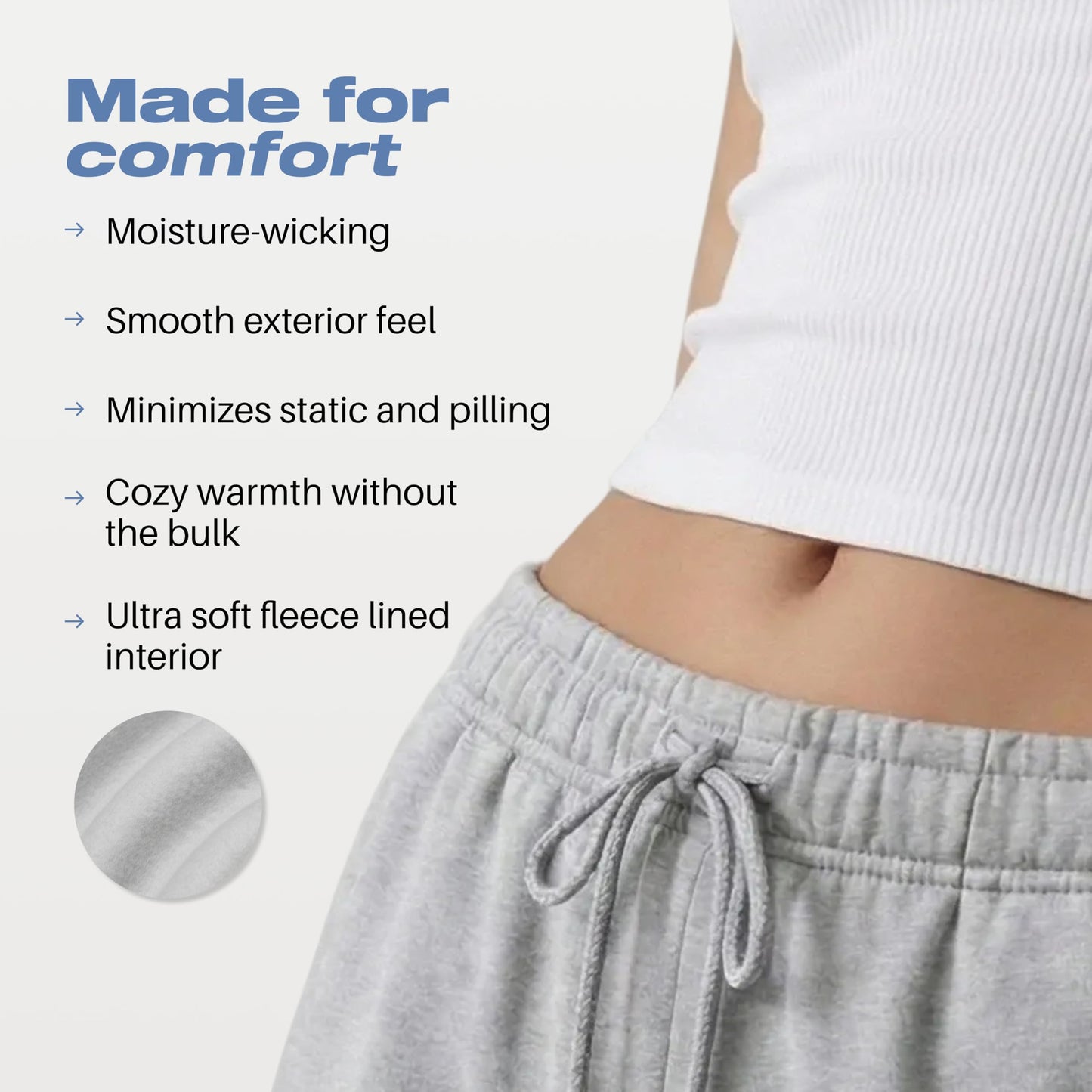 Common Stitch 3 Pack Fleece Elastic Cuff Joggers for Women — Deep Pockets, Tapered Fit, Elastic Drawstring Waist