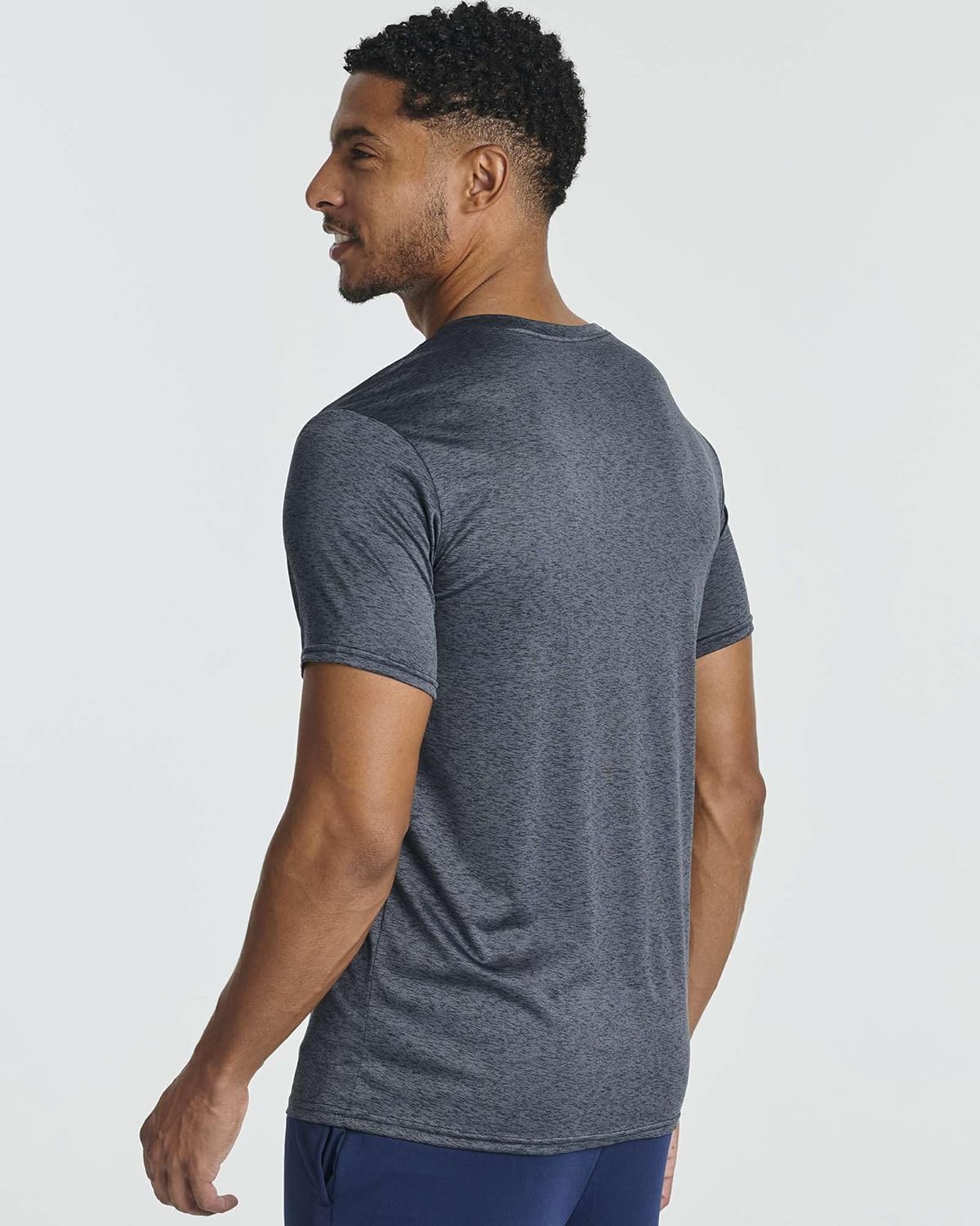 Real Essentials Men's Dry-Fit Short Sleeve Crew Neck T-Shirts - 5 Pack for Gym & Fitness Activities