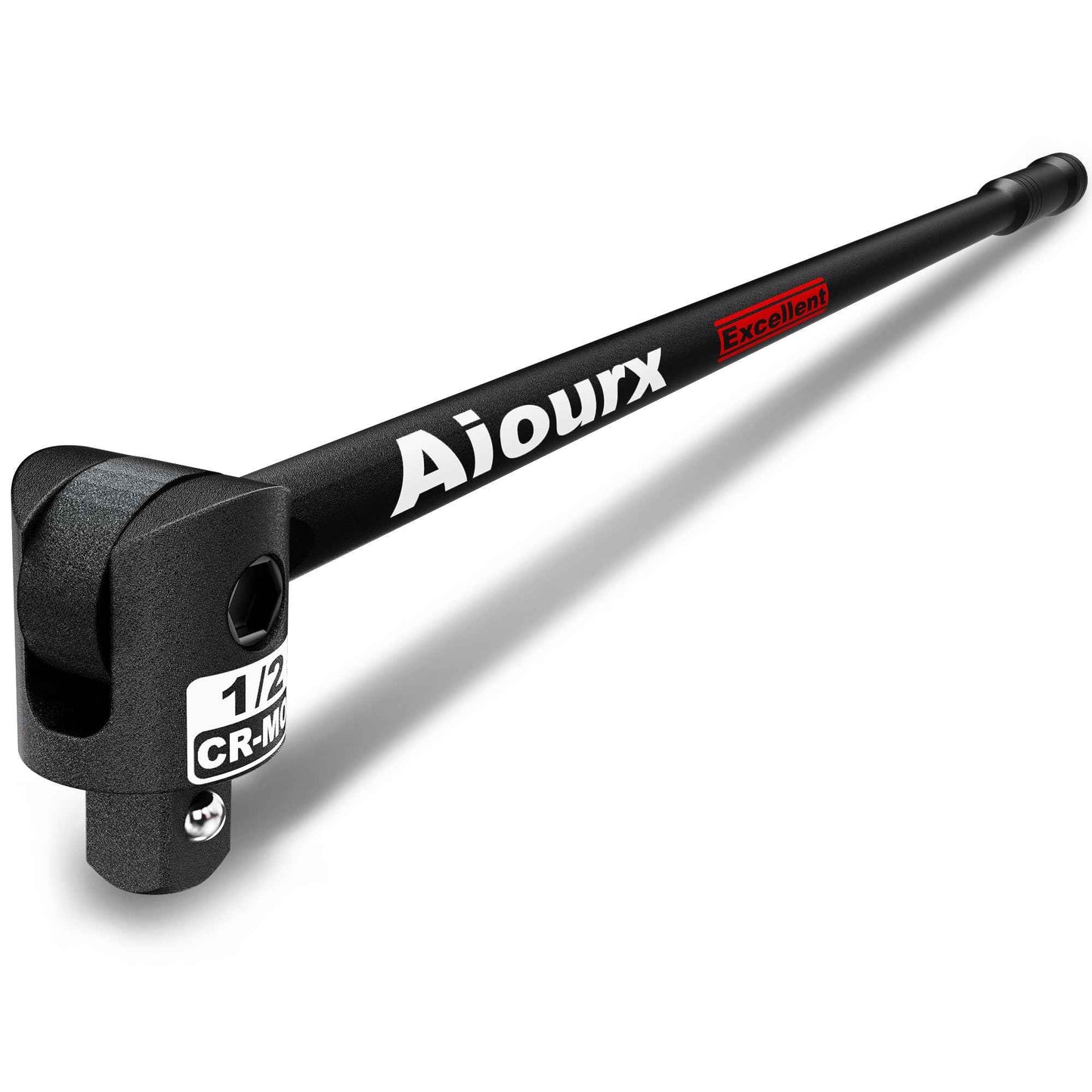 Aiourx 1/2'' Drive 17.5-Inch Breaker Bar, 250° Heavy Duty Head, Ball Lock Function, Chromium-Molybdenum Steel, Striking Laser Specifications, High Temperature Quenching Rod Body