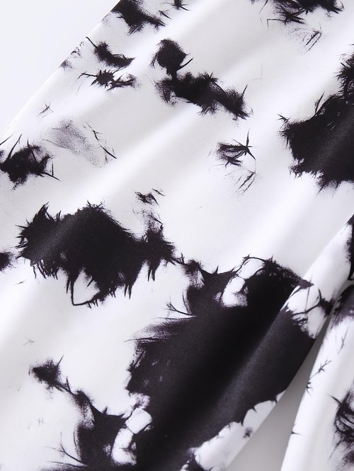 Jolyshlid 2 Pack Boy's Tie Dye Letter Print Track Sweat Pants Joggers 7-8Y Black White