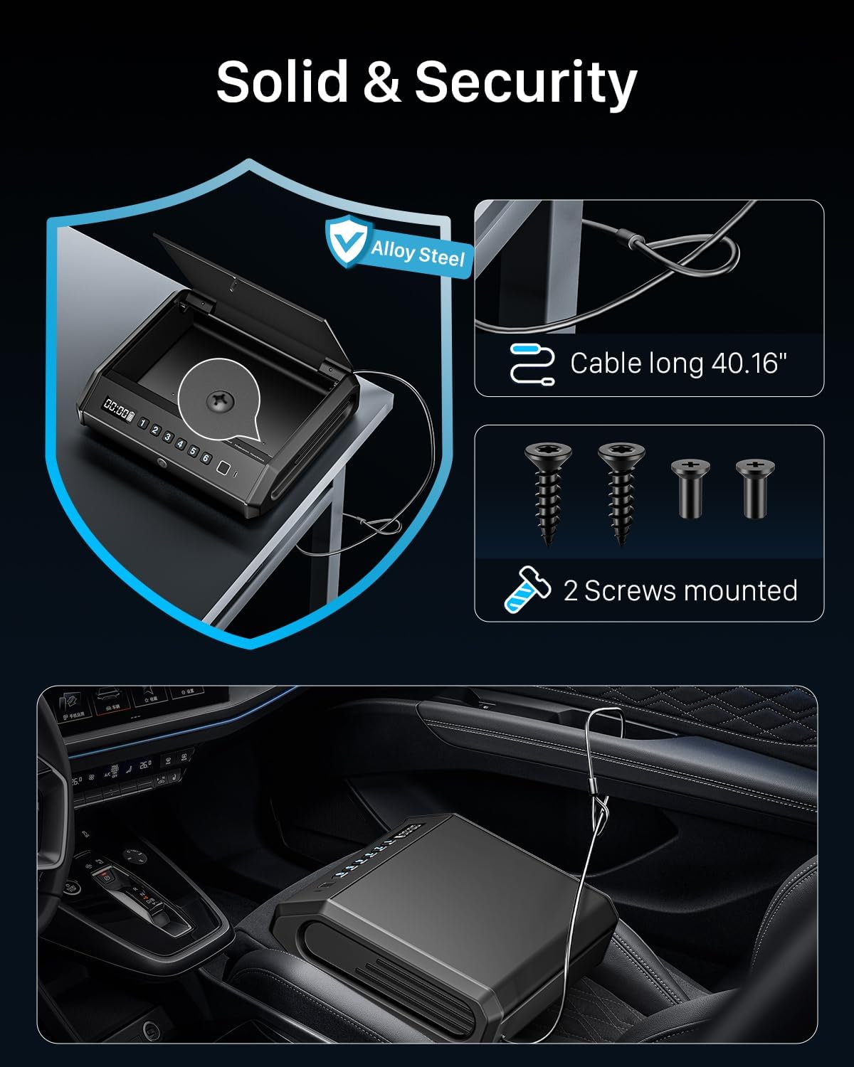 TOPMEDA Large Biometric Gun Safe - Fits 4 Pistols with Fingerprint Access, Internal Light & Silent Mode