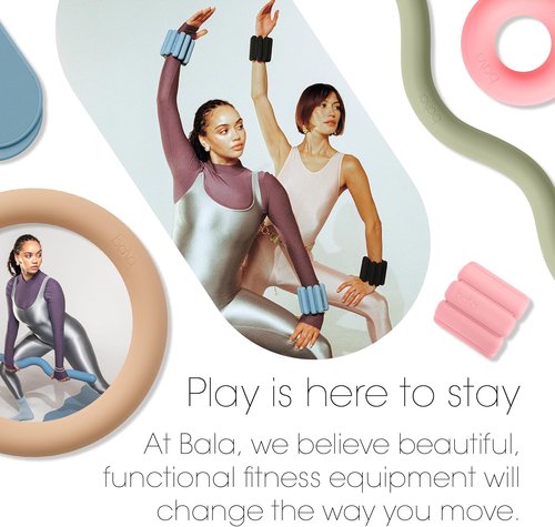 Bala Bangles Adjustable Wrist & Ankle Weights - 1 lb Charcoal Silicone Set for Gym, Yoga & Strength Training